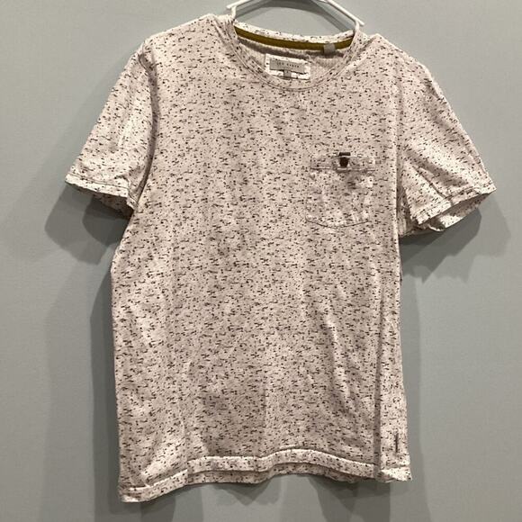 Ted Baker Mens Round Neck T-shirt Size 4 Medium Gray Heathered Cotton Preppy - Picture 1 of 11